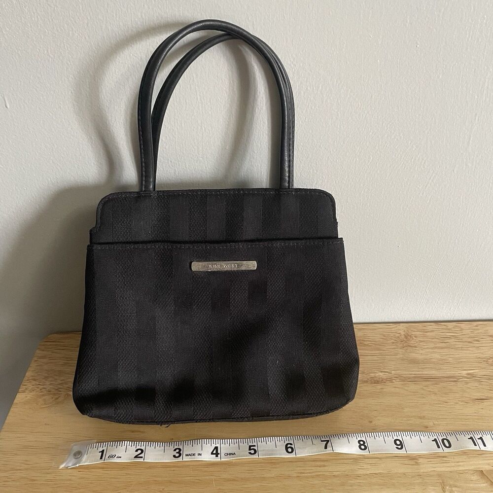 Nine West Handbag Black Stripe 8”x6” Purse